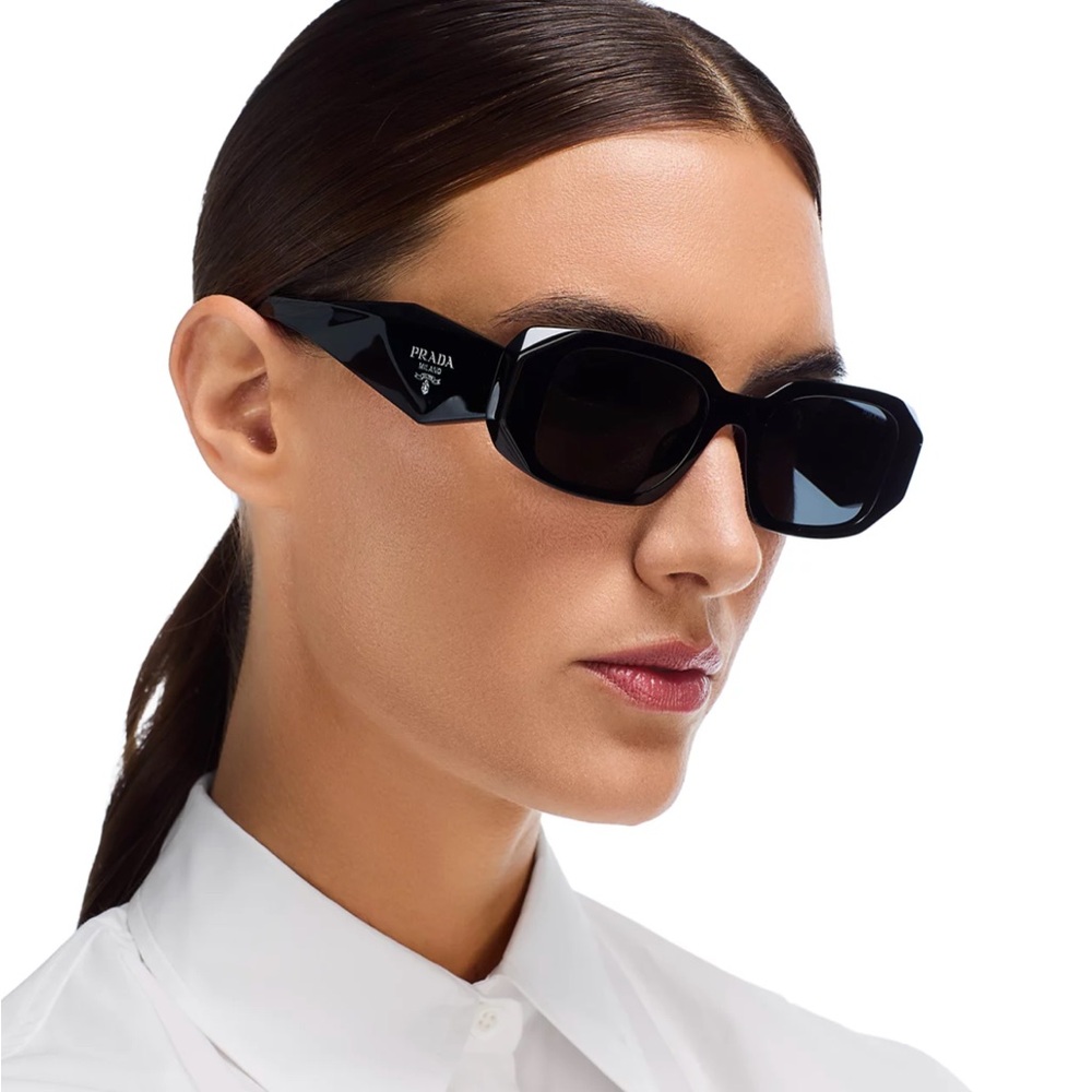 Prada Symbole Rectangular Designer Sunglasses - image 1
